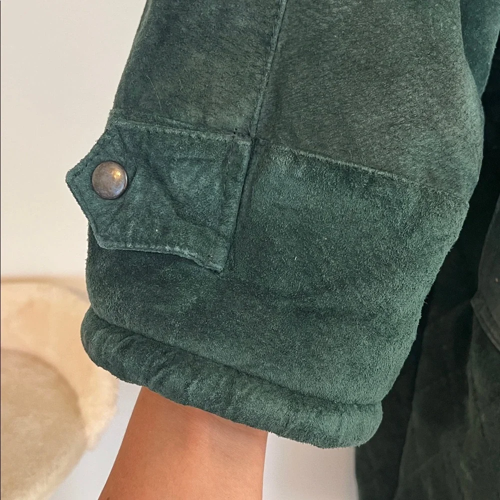 Vintage HEAVY coat! Leather / suede with warm lining